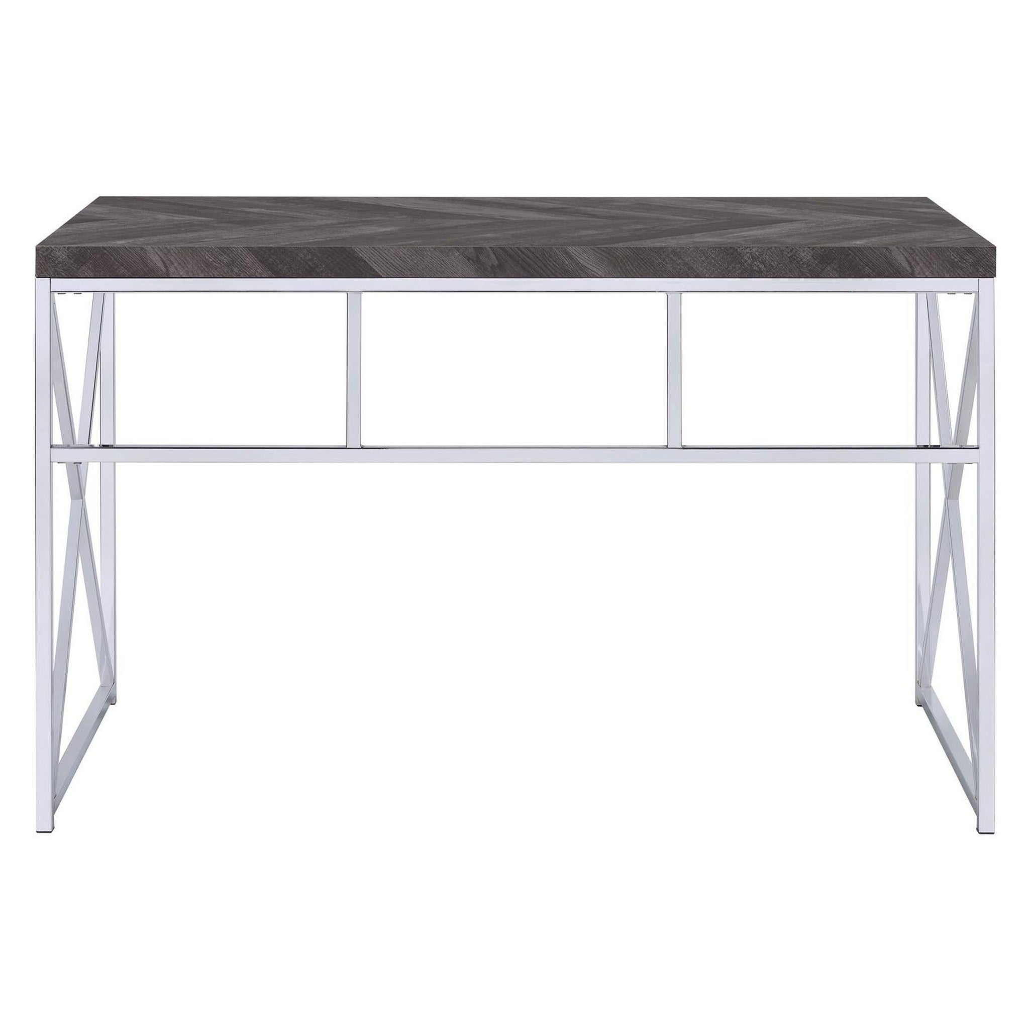 Grimma Writing Desk Rustic Grey Herringbone 802611