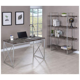 Grimma Writing Desk Rustic Grey Herringbone 802611