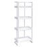 Ember 4-shelf Bookcase White High Gloss and Chrome 803402