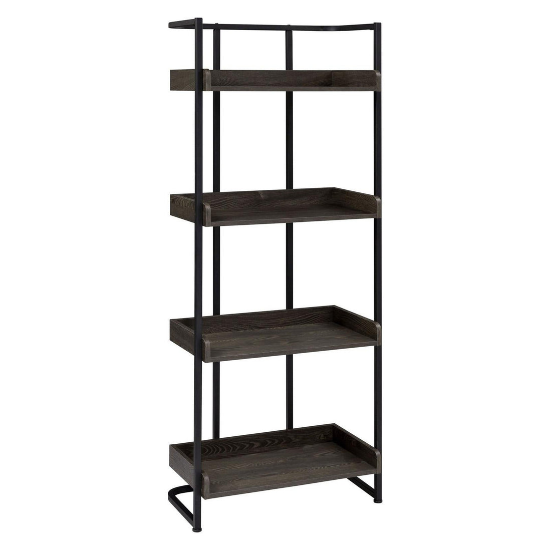 Ember 4-shelf Bookcase Dark Oak and Sandy Black 803412