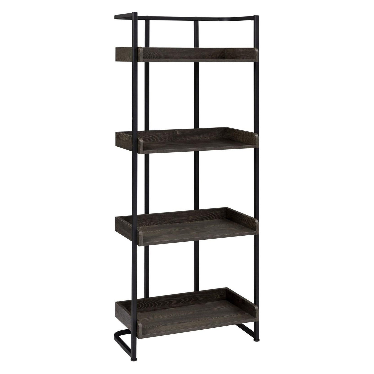 Ember 4-shelf Bookcase Dark Oak and Sandy Black 803412