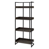 Ember 4-shelf Bookcase Dark Oak and Sandy Black 803412