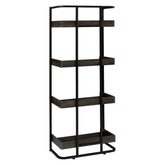 Ember 4-shelf Bookcase Dark Oak and Sandy Black 803412