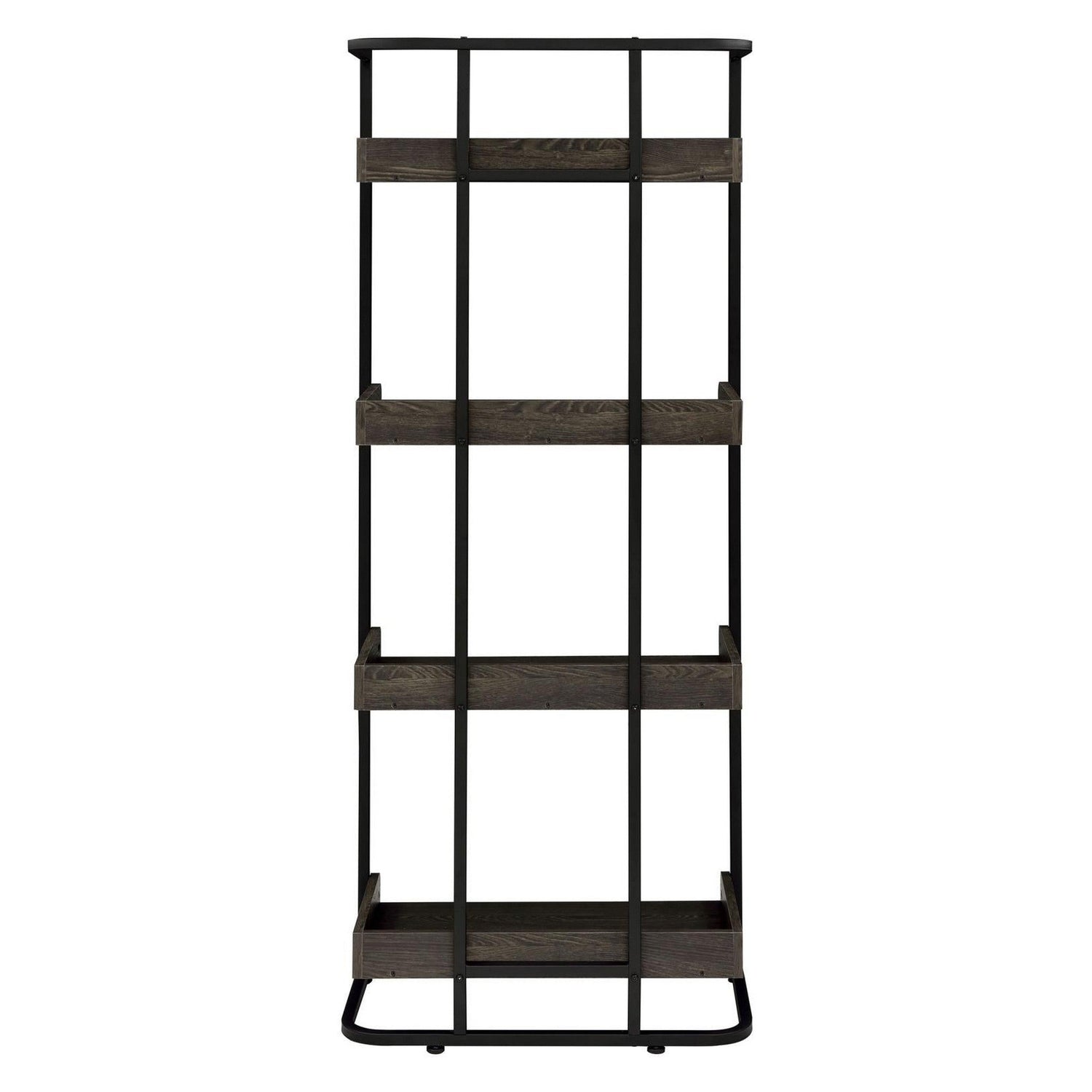 Ember 4-shelf Bookcase Dark Oak and Sandy Black 803412