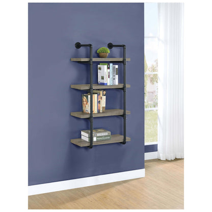 Elmcrest 24-inch Wall Shelf Black and Grey Driftwood 804416