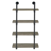 Elmcrest 24-inch Wall Shelf Black and Grey Driftwood 804416