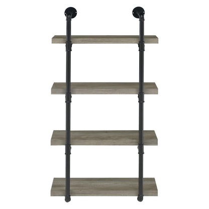 Elmcrest 24-inch Wall Shelf Black and Grey Driftwood 804416