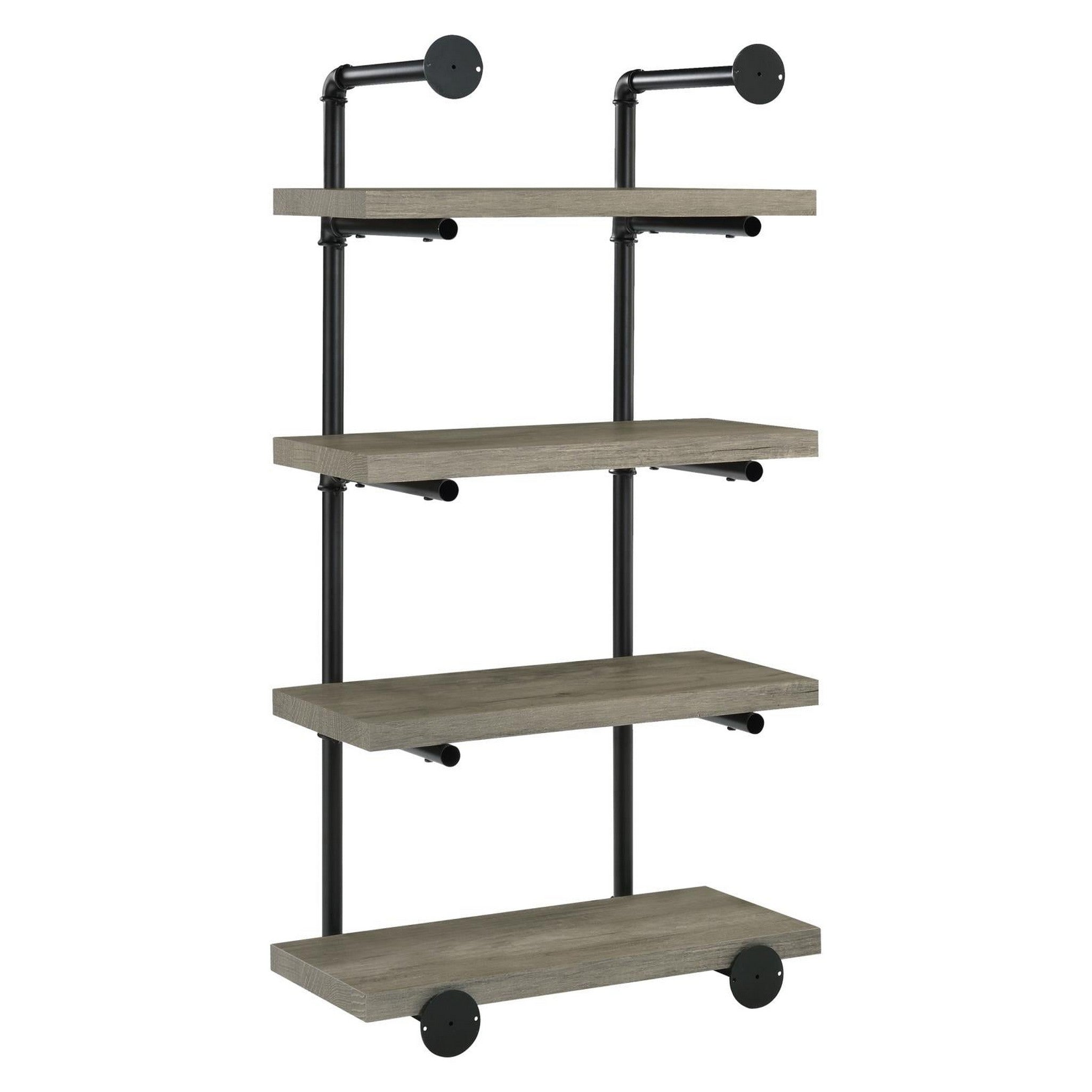 Elmcrest 24-inch Wall Shelf Black and Grey Driftwood 804416