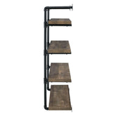 Elmcrest 40-inch Wall Shelf Black and Rustic Oak 804417