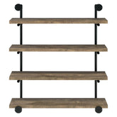 Elmcrest 40-inch Wall Shelf Black and Rustic Oak 804417