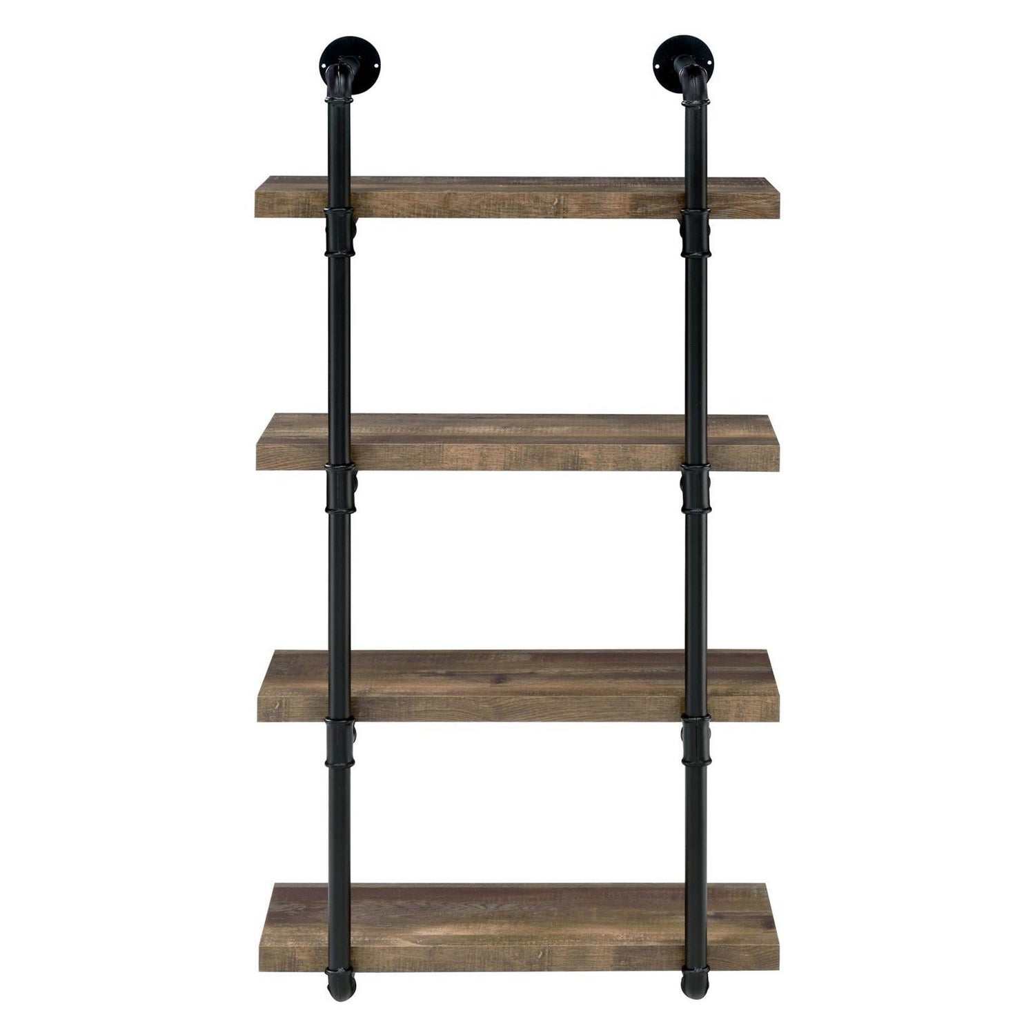 Elmcrest 24-inch Wall Shelf Black and Rustic Oak 804426