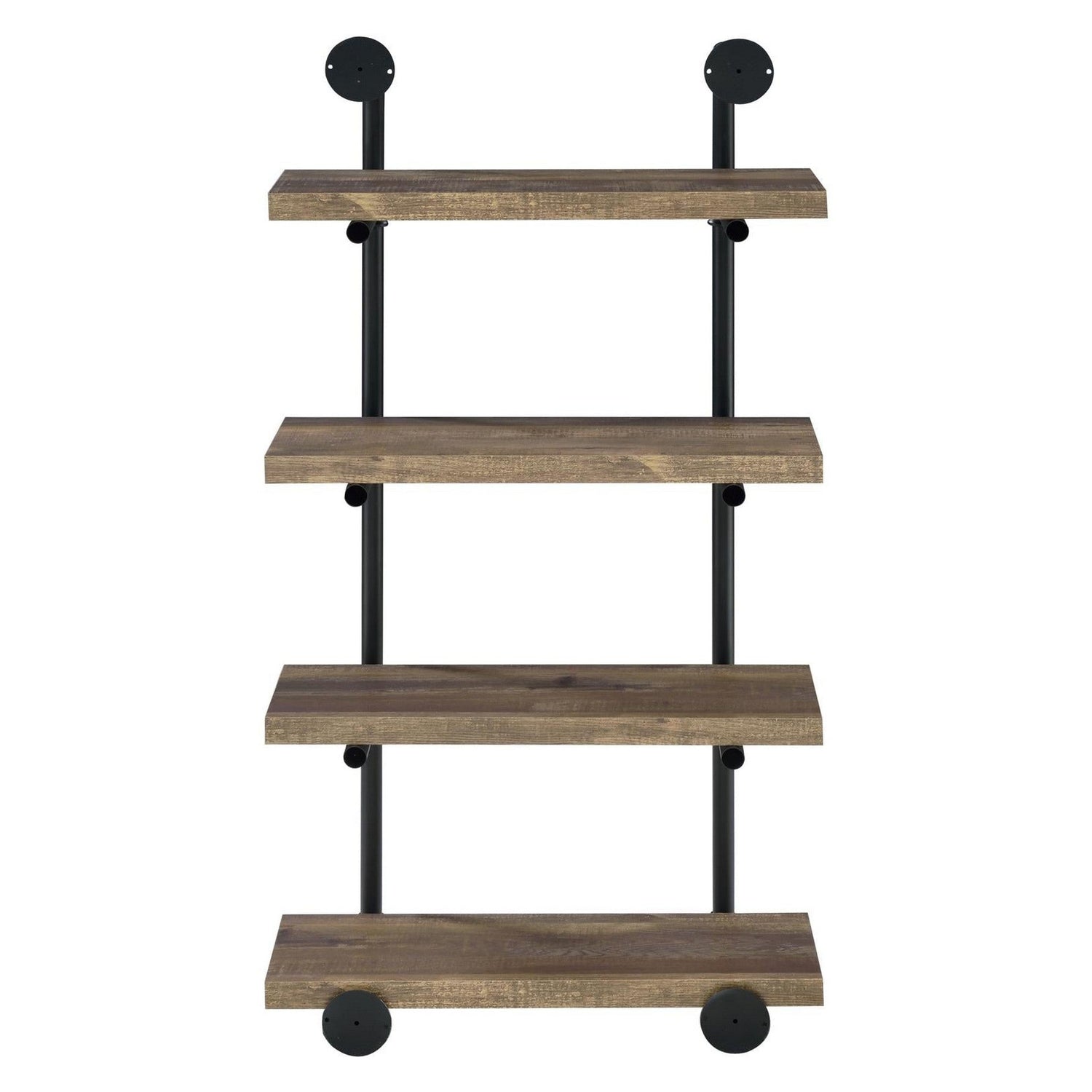 Elmcrest 24-inch Wall Shelf Black and Rustic Oak 804426