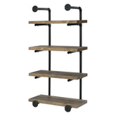 Elmcrest 24-inch Wall Shelf Black and Rustic Oak 804426