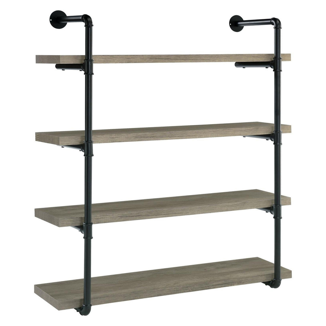 Elmcrest 40-inch Wall Shelf Black and Grey Driftwood 804427