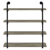 Elmcrest 40-inch Wall Shelf Black and Grey Driftwood 804427