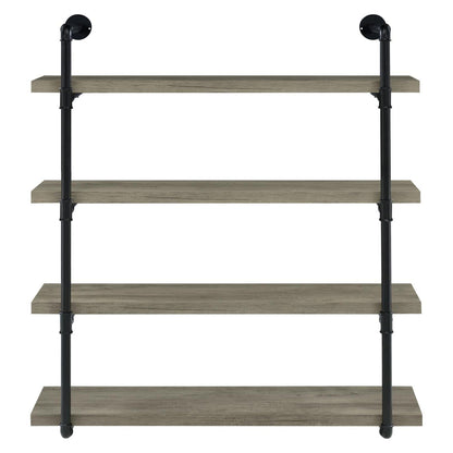 Elmcrest 40-inch Wall Shelf Black and Grey Driftwood 804427