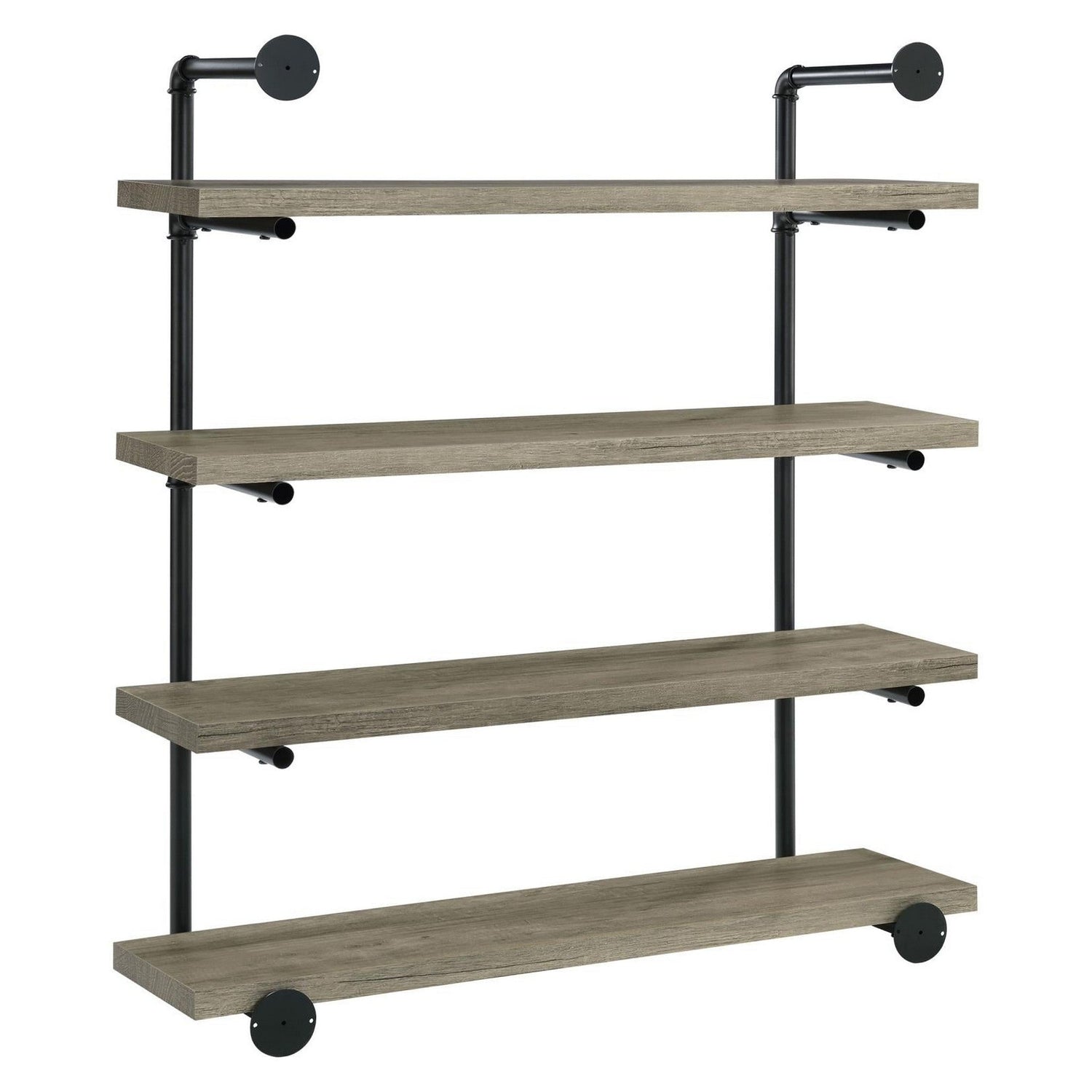 Elmcrest 40-inch Wall Shelf Black and Grey Driftwood 804427