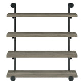 Elmcrest 40-inch Wall Shelf Black and Grey Driftwood 804427