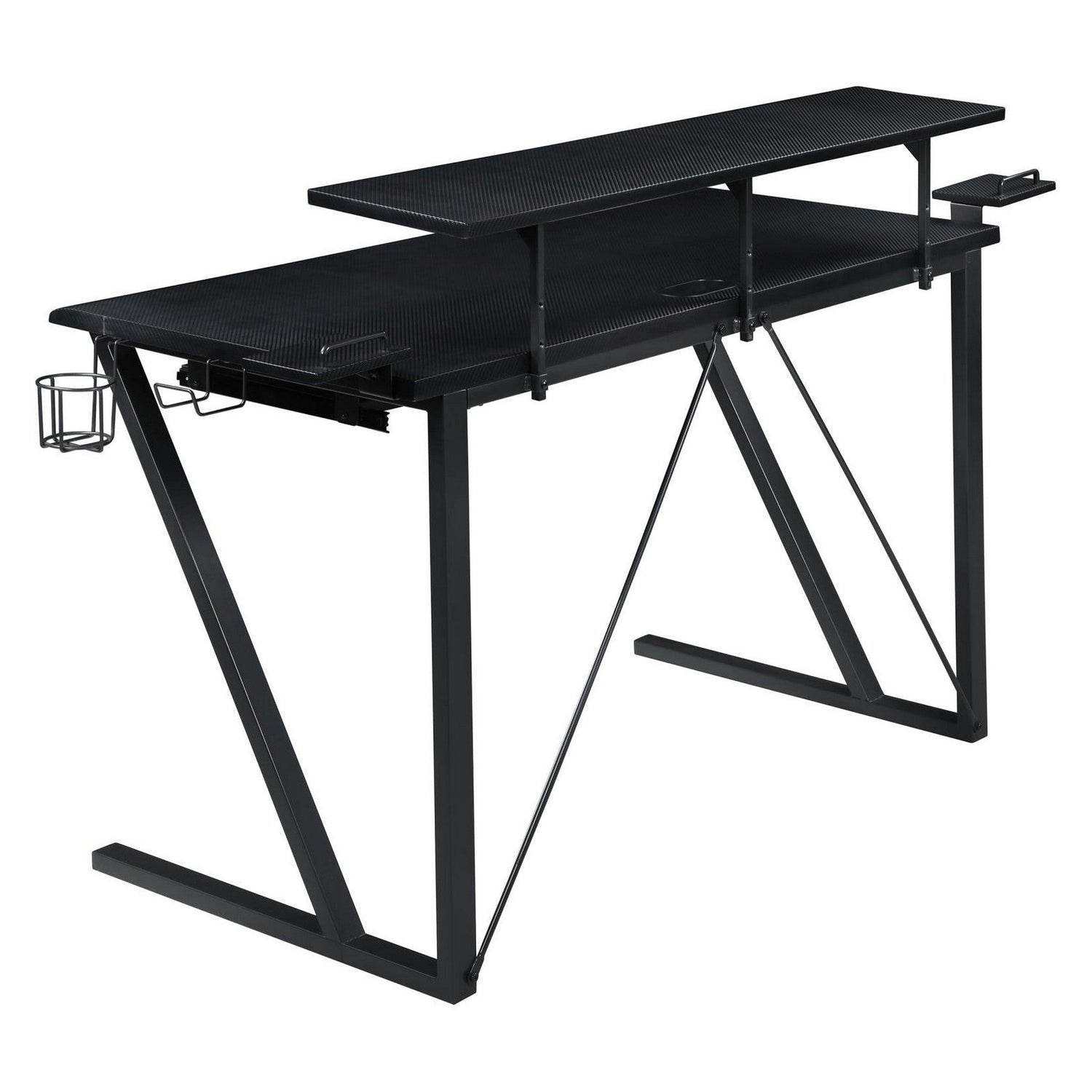 Tech Spec Tech Spec Gaming Desk with Cup Holder Gunmetal 804436