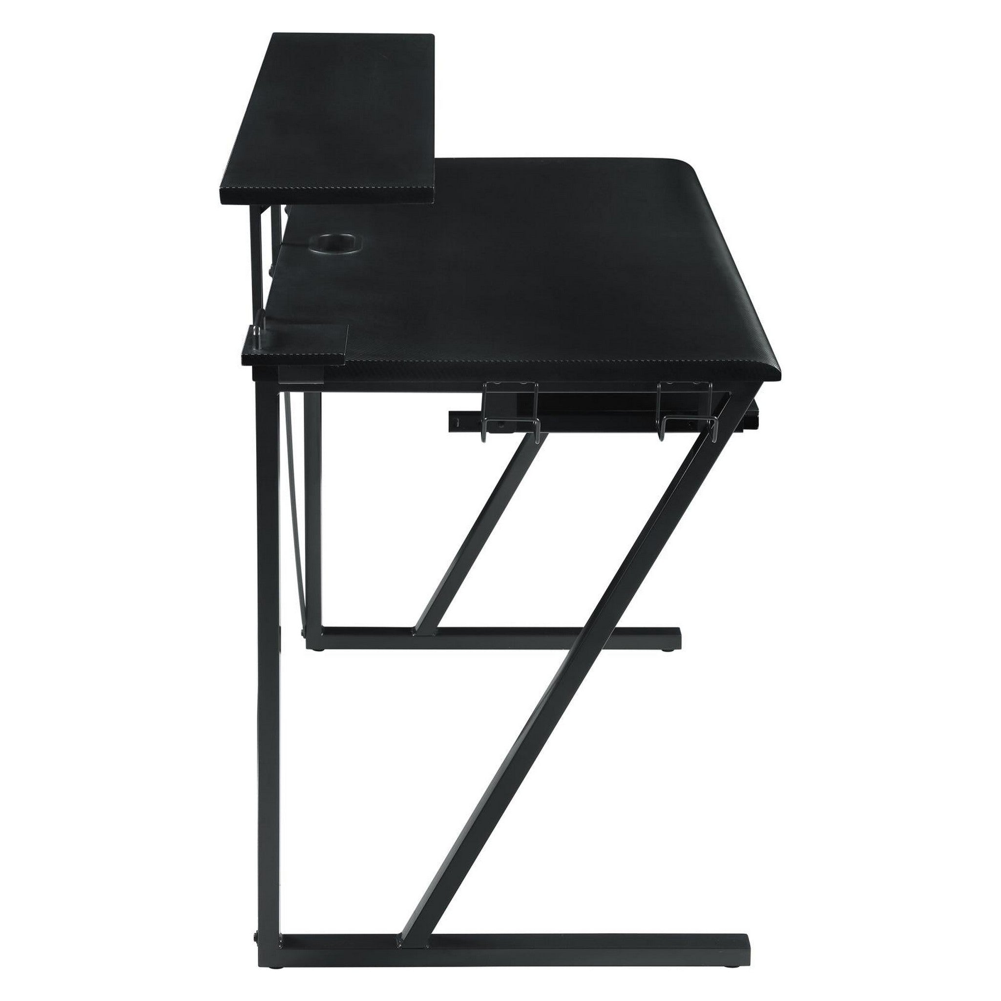 Tech Spec Tech Spec Gaming Desk with Cup Holder Gunmetal 804436