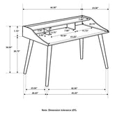 Percy 4-Compartment Writing Desk White and Walnut 804495