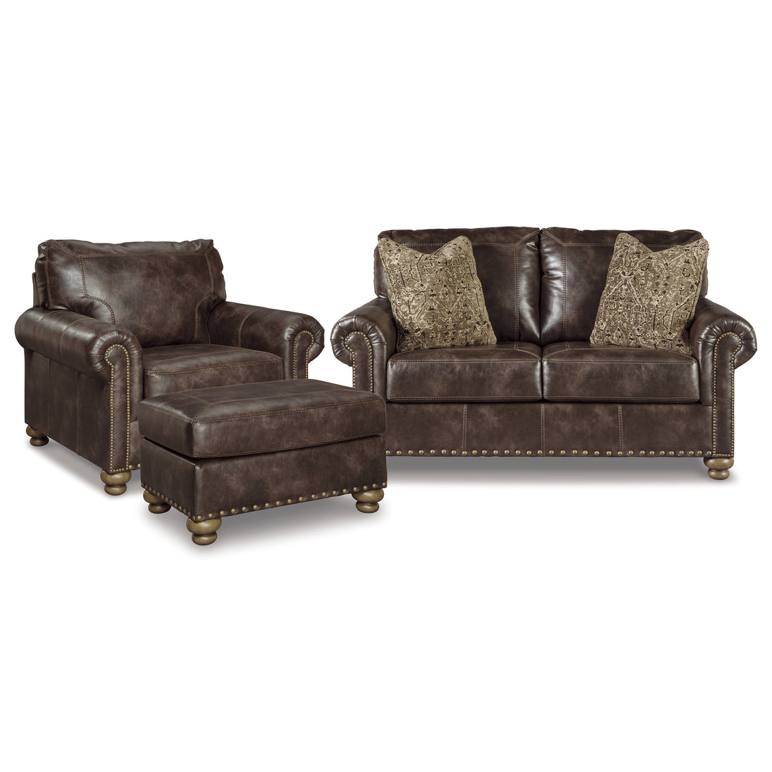 Nicorvo Loveseat, Chair, and Ottoman Ash-80505U3