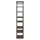 Leland 6-shelf Bookcase Rustic Brown and Dark Grey 805662