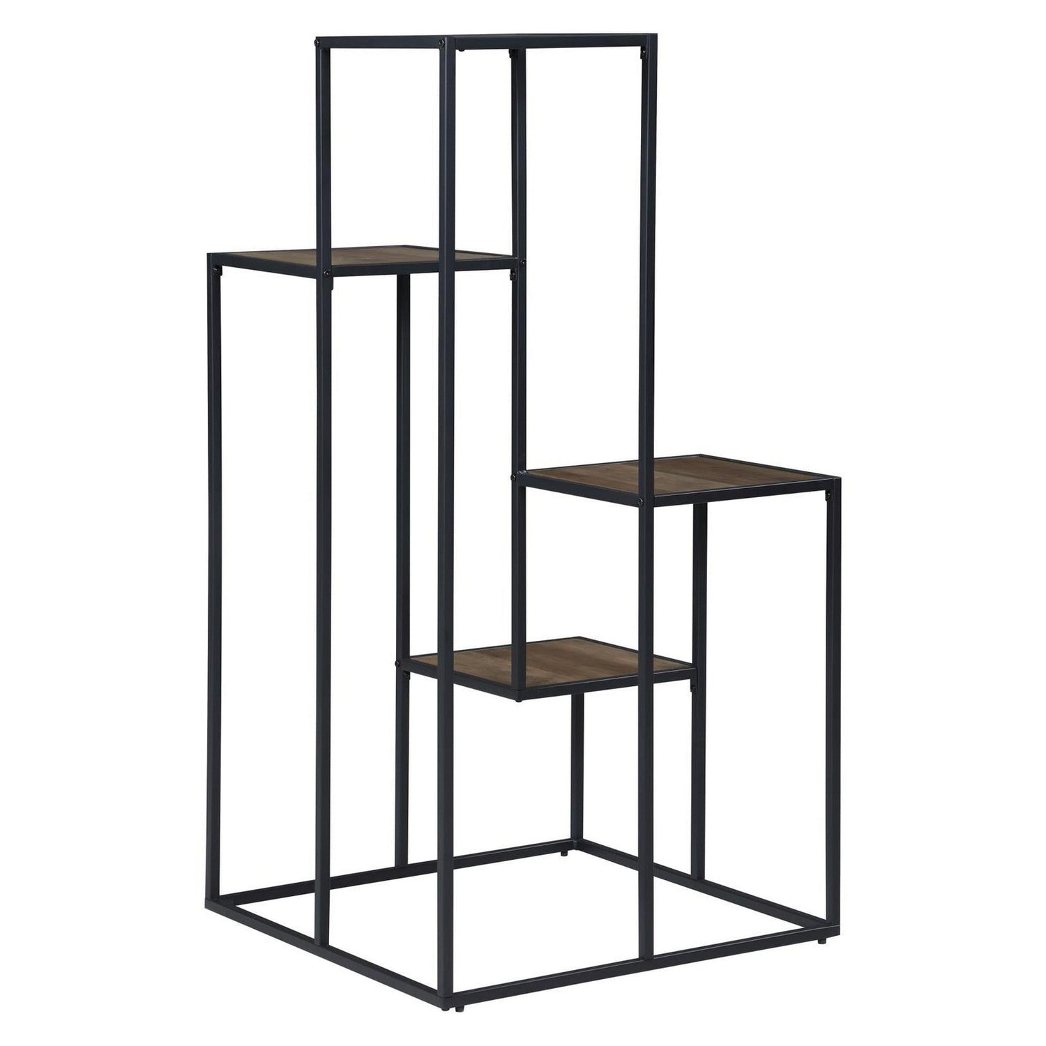 Rito 4-tier Display Shelf Rustic Brown and Black 805670