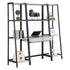 Pinckard 3-piece Ladder Desk Set Grey Stone Herringbone and Black 805801-S3