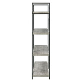 Cole 4-Shelf Bookcase Grey Driftwood and Gunmetal 805816