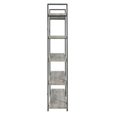 Cole 5-Shelf Bookcase Grey Driftwood and Gunmetal 805817