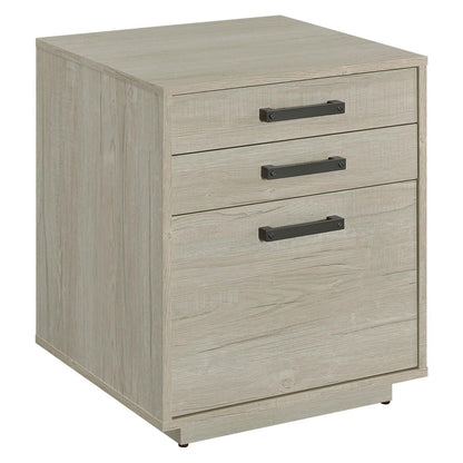 Loomis 3-drawer Square File Cabinet Whitewashed Grey 805882