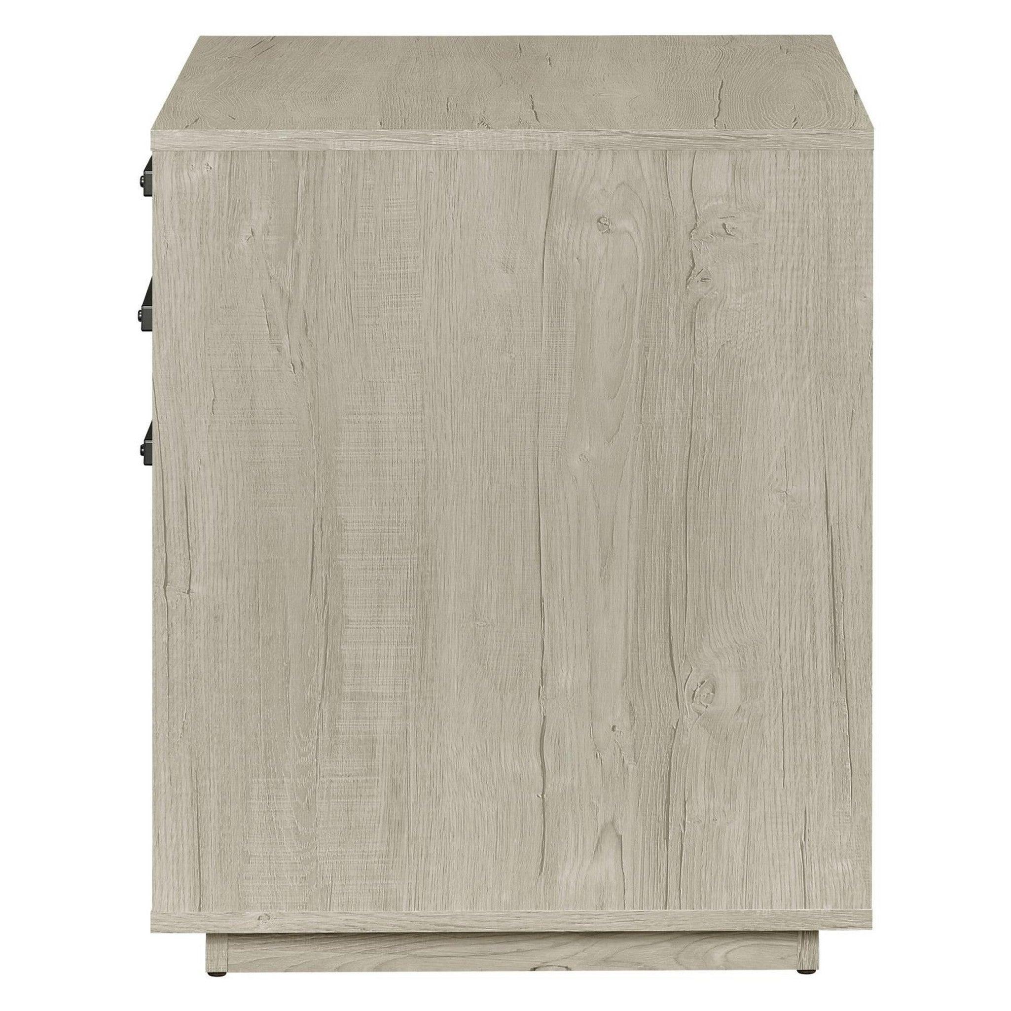 Loomis 3-drawer Square File Cabinet Whitewashed Grey 805882