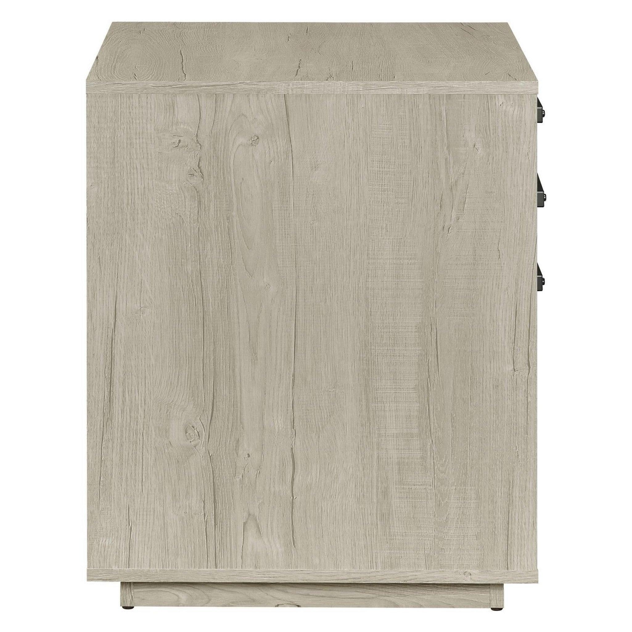 Loomis 3-drawer Square File Cabinet Whitewashed Grey 805882