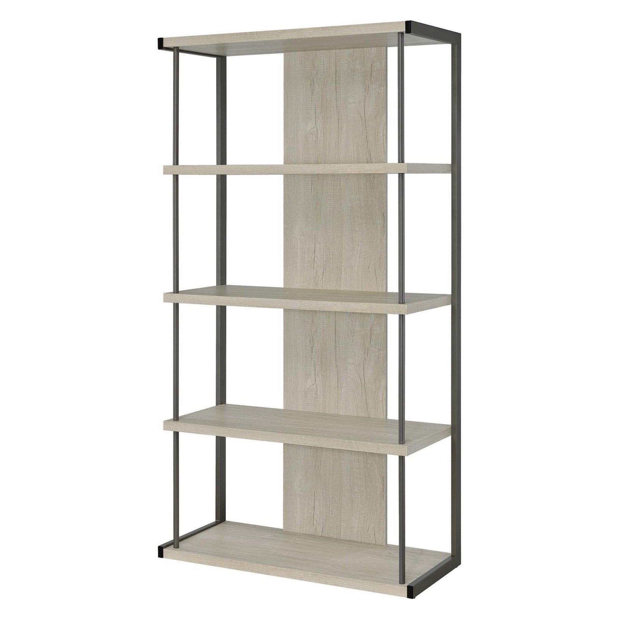 Loomis 4-shelf Bookcase Whitewashed Grey 805884