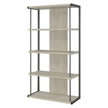 Loomis 4-shelf Bookcase Whitewashed Grey 805884