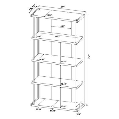 Loomis 4-shelf Bookcase Whitewashed Grey 805884