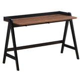 Raul Writing Desk Walnut and Black with USB ports 805926