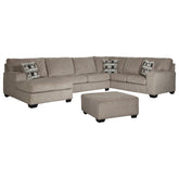 Ballinasloe 3-Piece Sectional with Ottoman Ash-80702U1