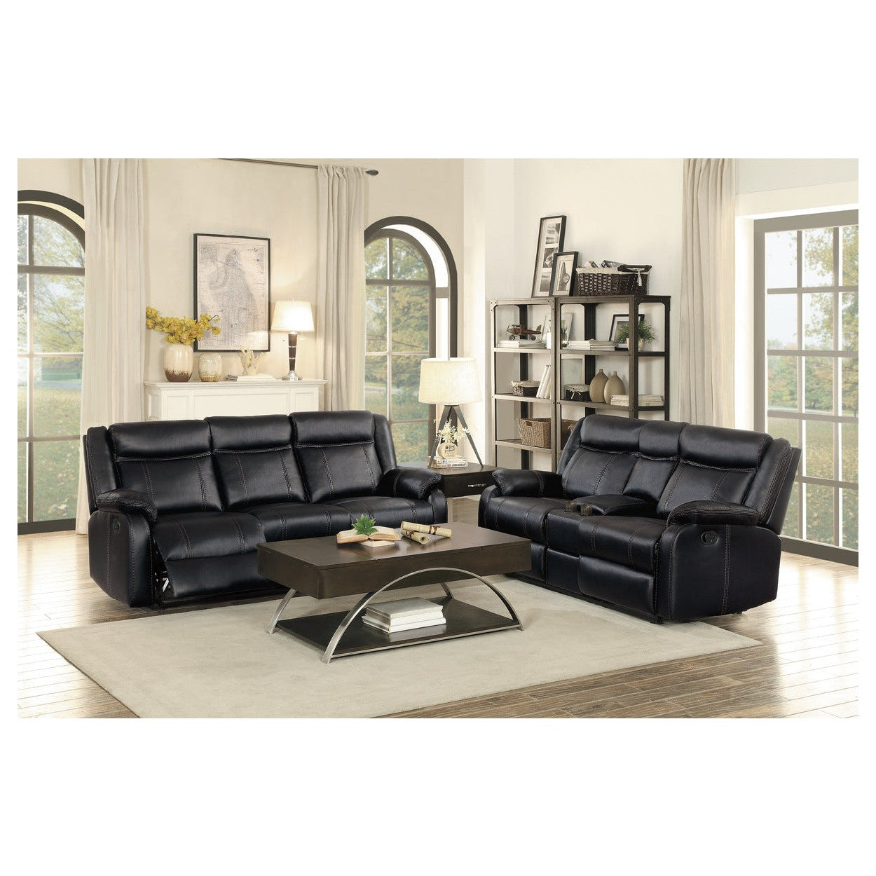 2PC SET: SOFA, LOVE 8201BLK*2