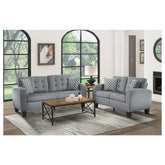 SOFA, 2 PILLOWS, GREY 100% POLYESTER 8202GRY-3