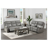 2pc Set: Sofa, Love 8206GRY*2