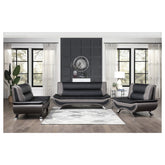 CHAIR, BLACK & GRAY PU 8219BLK-1