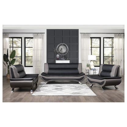 CHAIR, BLACK &amp; GRAY PU 8219BLK-1