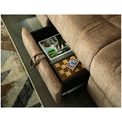 Huddle-Up Reclining Sofa with Drop Down Table Ash-8230489