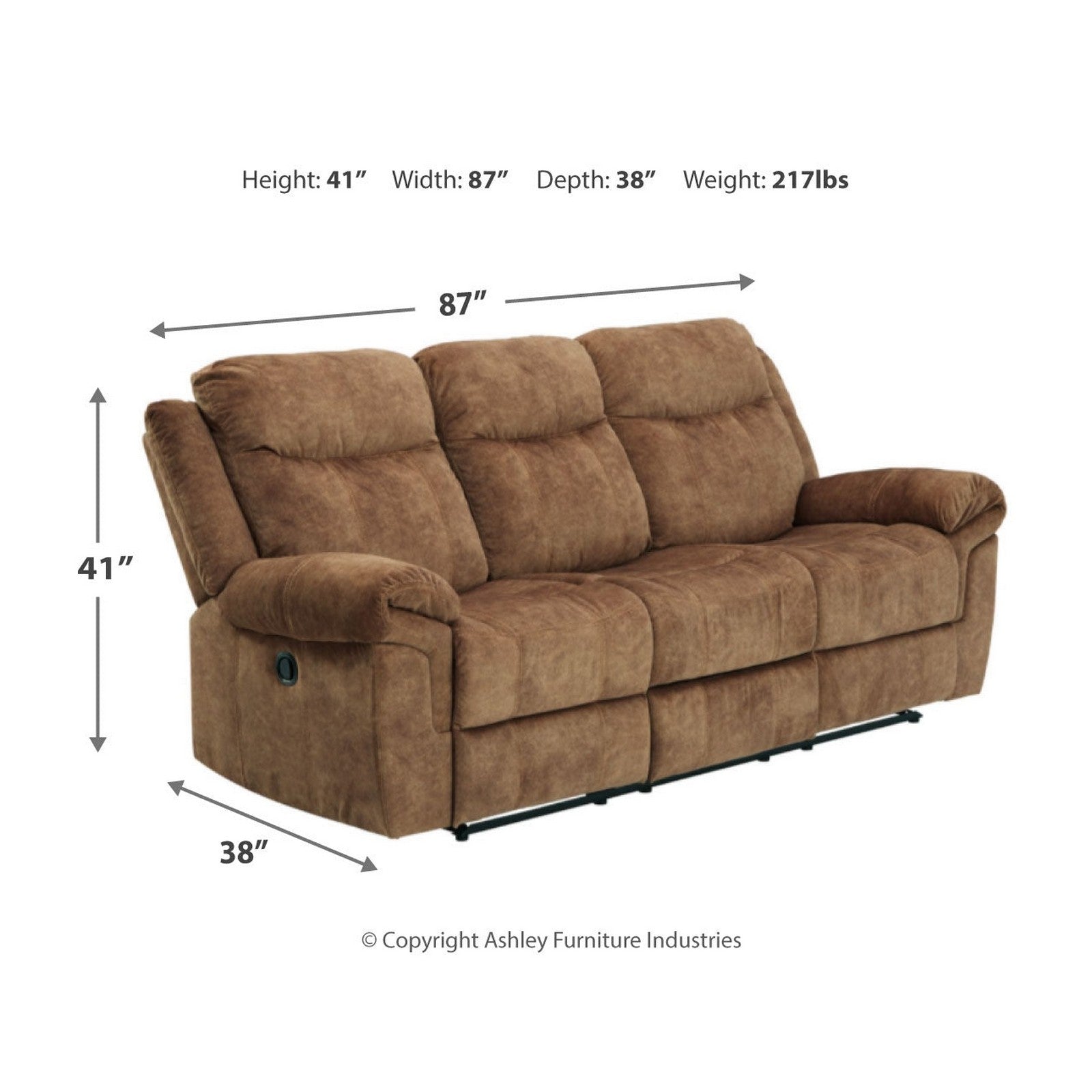 Huddle-Up Reclining Sofa with Drop Down Table Ash-8230489