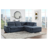 (3)3-Piece Sectional with Pull-out Bed and Storage Ottoman 8277NBU*