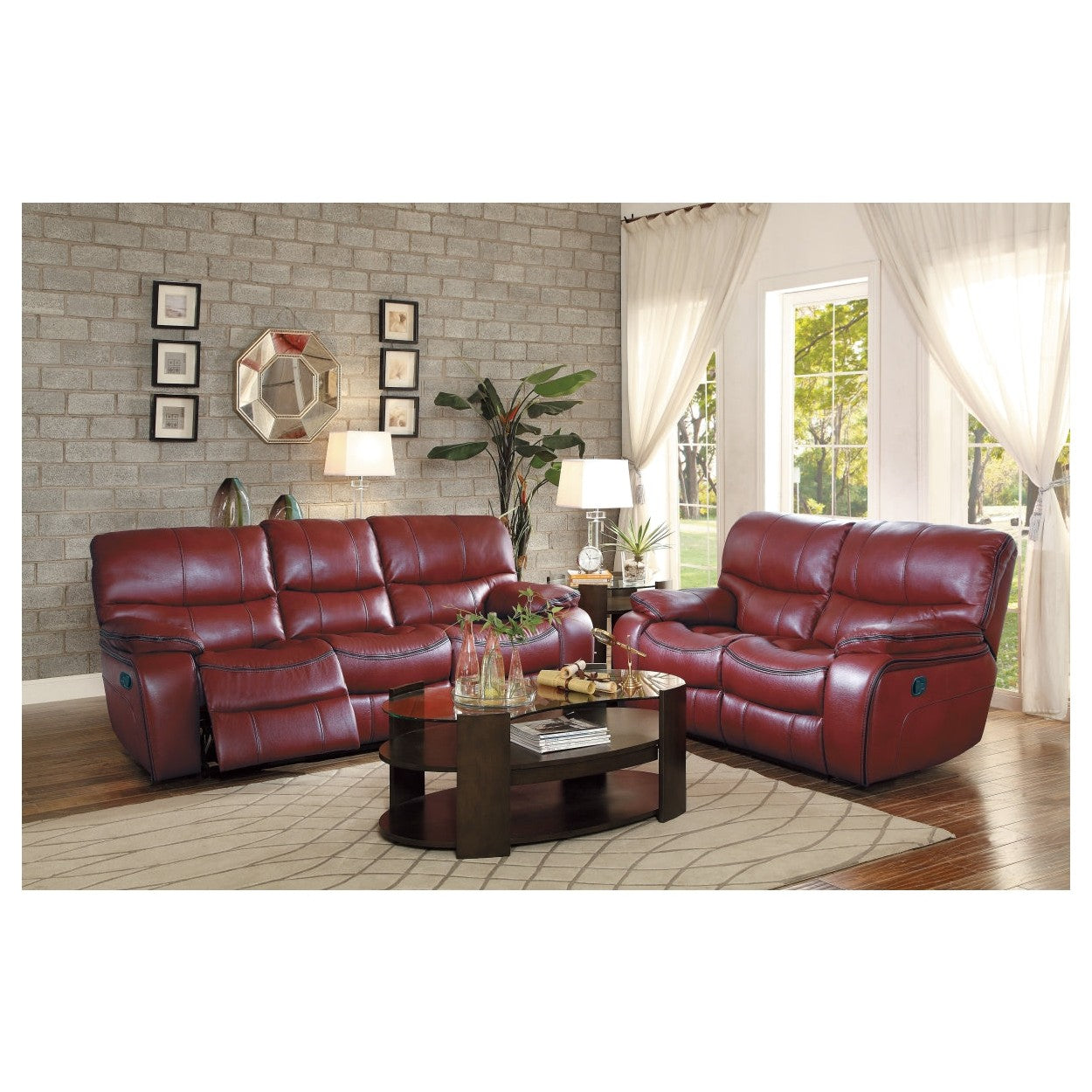 2PC SET: SOFA, LOVE 8480RED*2