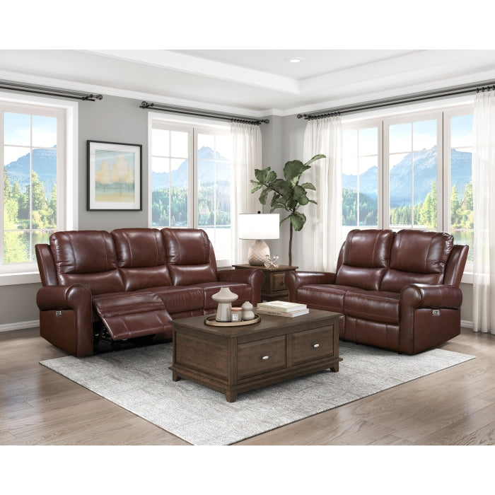 Homelegance Power Double Reclining Sofa with Power Headrests