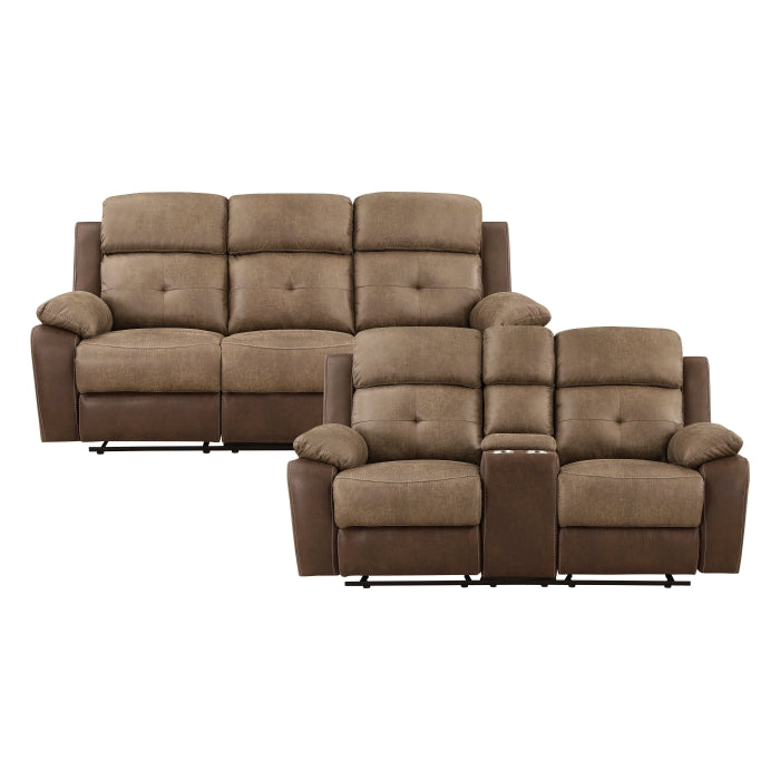 Homelegance 2pc Set: Sofa, Love